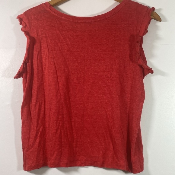 In2 by InCashmere 100% Linen Ruffle Sleeve Size M - Picture 3 of 4